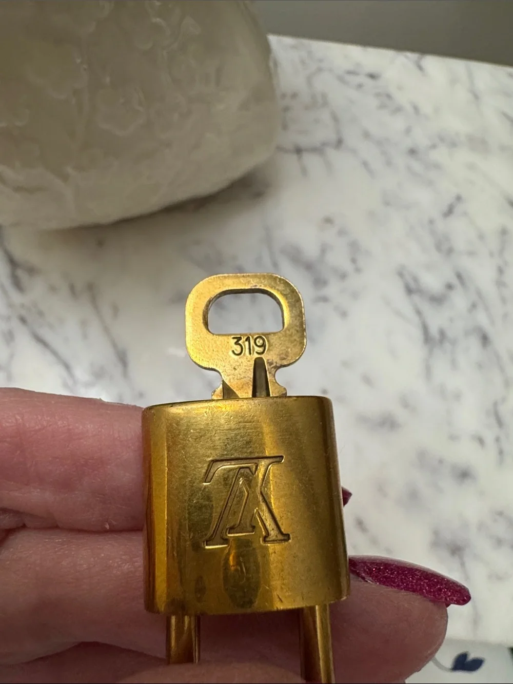Louis Vuitton Gold Padlock Key Charm - 319
